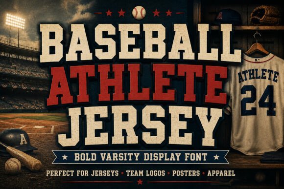 Baseball Athlete Jersey: The Bold Varsity Typeface for Authentic Sports Branding