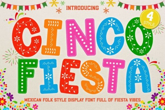Cinco Fiesta: A Festive Display Font Inspired by Papel Picado