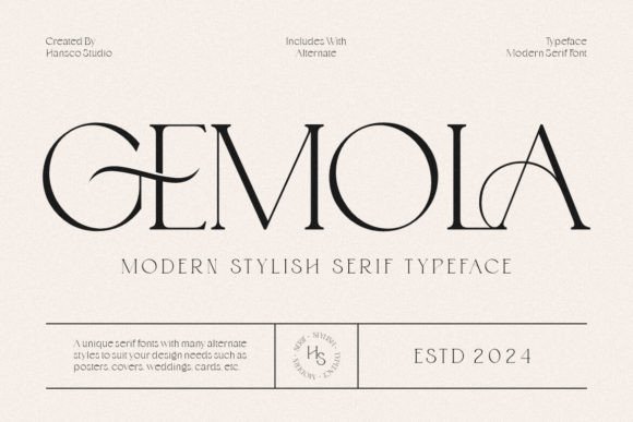 Gemola Font: A Modern Serif with Romantic Luxury