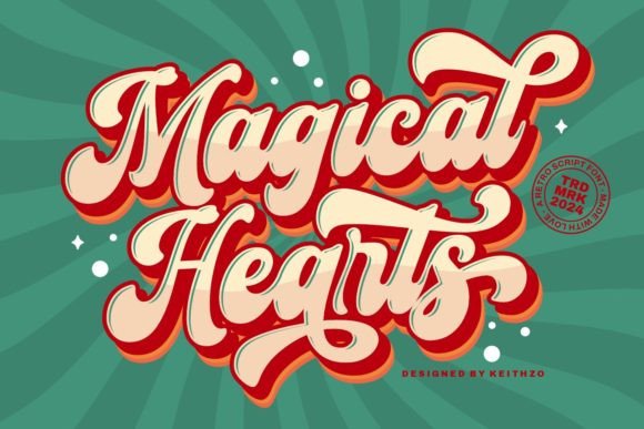 Magical Hearts: A Retro Script Font for Vintage Charm